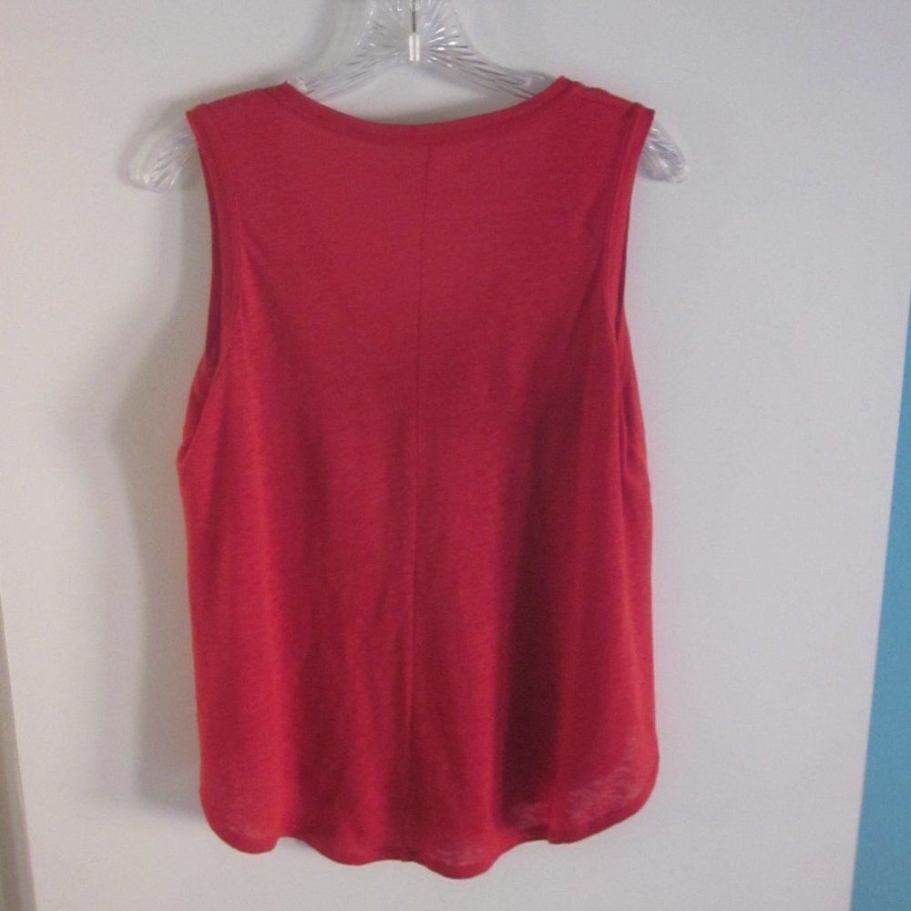 Madewell Womens Size S Coral Red 100% Linen Summer Tank Top 36" Bust - Picture 8 of 11